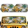 thumbnail image 1 of Psesaysky Hawaiian Hibiscus Palm Tree Print Car Windshield Sun Shade Block UV Rays Universal Sun Visor Protector for Car,ORV Accordion Folding Sunshade Keep Vehicle Cool, 1 of 7