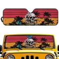 thumbnail image 1 of Psesaysky Hawaiian Skull Palm Tree Front Windshield Sun Shade Foldable Front Window Sun Shield Visor Fit for Off-road Vehicle Block UV Rays Car Accessories Heat Keep Car Cooler, 1 of 7