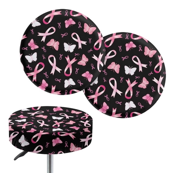 Psesaysky High Elastic Round Bar Stool Seat Covers for Home Kitchen, Polyester Soft Vanity Seat Cushion Saddle Slipcovers with With Elastic Bands