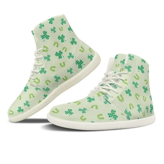 Psesaysky High-Top Barefoot Shoes Women's Soft Comfortable Walking Shoes Leather Upper Wide Width Size 6-13.5