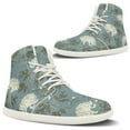 thumbnail image 1 of Psesaysky High-Top Printed Shoes with Chrysanthemum for Women Water-Resistant PU Leather Barefoot Shoes Size 6-13.5, 1 of 7