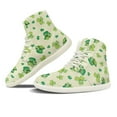 thumbnail image 1 of Psesaysky High-top Barefoot Shoes with Four Leaf Clover Green Hats Women Casual Tennis Shoes Wide Width Comfortable Walking Sneakers, 1 of 8
