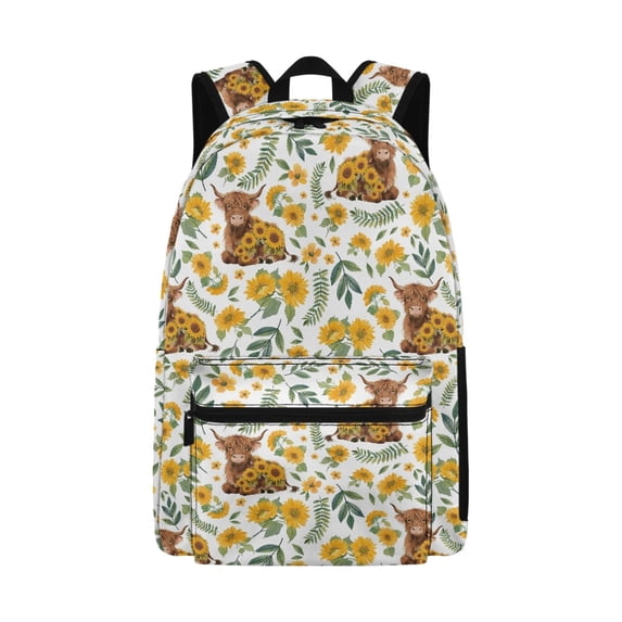 Psesaysky Highland Cow Sunflower Backpack School Bag Daybag Travel Bag Back to School Gifts