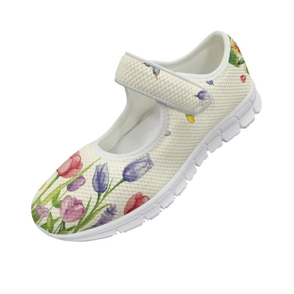 Psesaysky Hook & Loop Casual Shoes for Women Girls Tulip Casual Shoes Beautiful Comfortable Durable Shoes Gift for Mom Wife Daughters