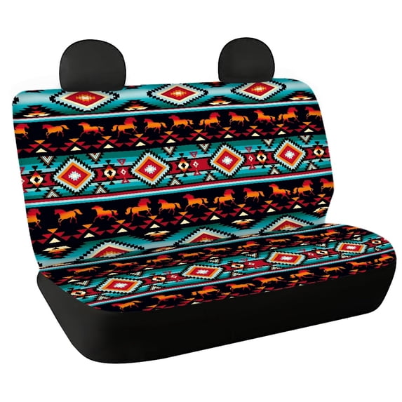 Psesaysky Horse Design Car Seat Covers with Truck SUV, Durable Elastic Car Seat Covers Bench Seat(2 Pcs)