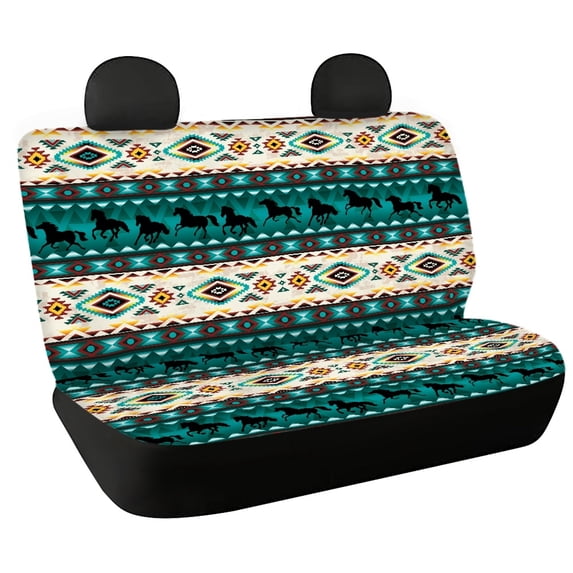 Psesaysky Horse Geometric Print Rear Seat Covers with SUV Sedan, Non-Slip Stretch Car Rear Seat Covers(2pcs)