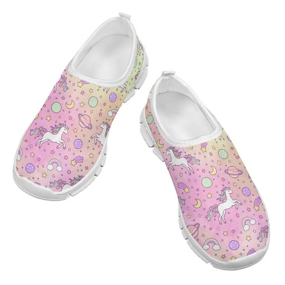 Psesaysky Kid Girls' Dream Horse Casual Shoes Comfortable Breathable Wear-Resistant Slip-on Loafers Size 11-15