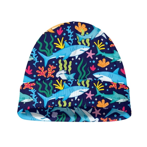 Psesaysky Kids Beanie Toddler Beanie Knit Hat Winter Hats for Boy Girl Winter Clothes Warm Knit Cap (Ocean Shark)