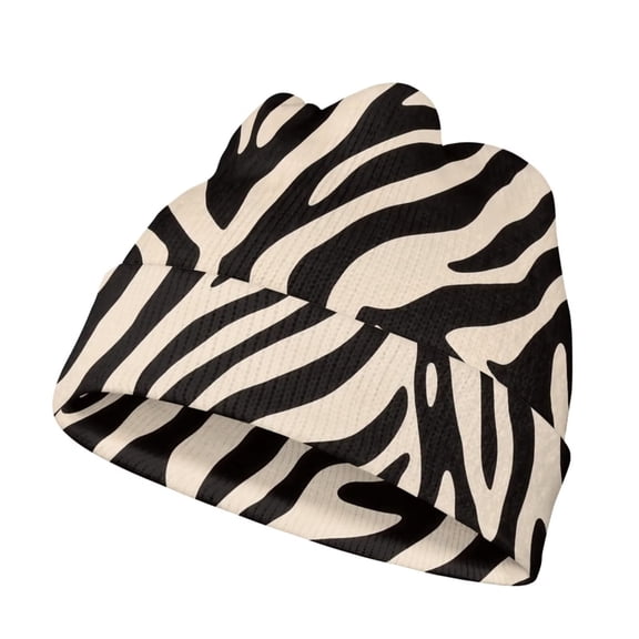 Psesaysky Kids Beanie Zebra Print Toddler Beanies Kids Winter Hat Boys Girls Warm Knit Hats Infant Beanie for 0-8 Years