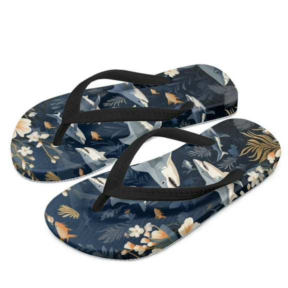 Psesaysky Kids Flip Flops Funny Ocean Sharks Print Boys Girls Sandals Water Shoes Boys Girls Unisex-Child Beach Shoes Flip Flops Size 10