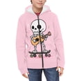 thumbnail image 1 of Psesaysky Kids Hoodie Sweatshirt Funny Skeleton Pink Long Sleeve Boys Girls Full Zip Jacket Tops Clothes for Toddlers(Age 6-7), 1 of 7