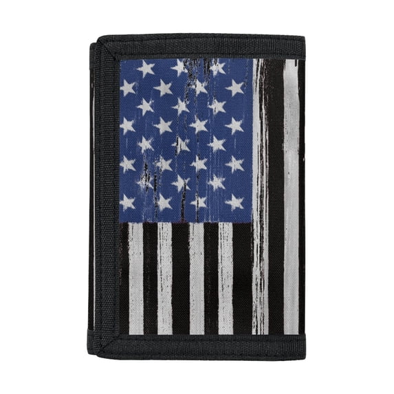 Psesaysky Kids Purse Vintage American Flag Portable Children Wallets for Outdoor Sports, Polyester Compact Kids Trifold Wallet