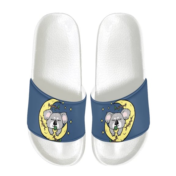 Psesaysky Koala Printed Slide Sandals Shoes for Men Soft Comfortable Sandals Indoor Outdoor Anti-Slip Lightweight Beach Sandals Bathroom Sandals Shoes