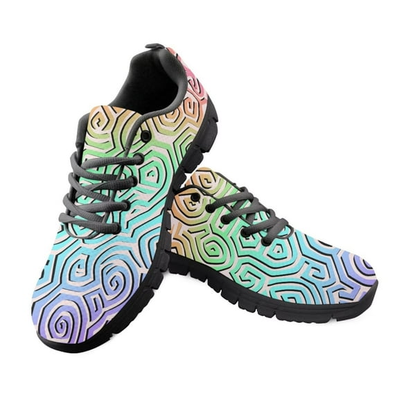 Psesaysky Lace-up Running Shoes for Lady and Teenager Girls Comfortable Travel Shoes for Women Unique Print Sneakers Fashionable and Durable