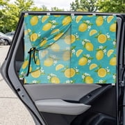 Psesaysky Lemon Magnetic Baby Car Sun Shades, 1 Pack Rear Side Window Shades with Blackout Curtain and Mesh Screen for Cooler, More Private Rides