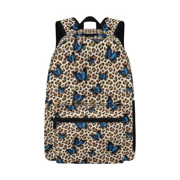 Psesaysky Leopard Blue Butterfly Boy's School Bag School Backpack Kid's Shoulder Bagpack for Children