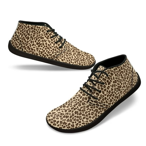 Psesaysky Leopard Print Barefoot Sneakers for Ladies Women's Minimalist Walking Shoes Fashionable Casual Shoes Water-Resistant Running Shoes