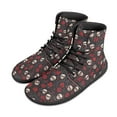 thumbnail image 1 of Psesaysky Light Comfortable PU Leather Barefoot Shoes for Women Girls Skull Floral Printed Sneakers Size 6-13.5, 1 of 7