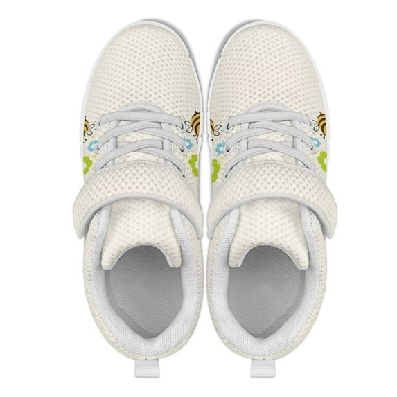 Psesaysky Lightweight Breathable Sport Shoes for Children Non-Slip and Wear-Resistant Running Shoes for Kids Velcro Sneakers with Little Bee