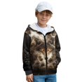 thumbnail image 1 of Psesaysky Little & Big Boys Full Zip Up Hoodie Grey Wolf Print Hoodies Jacket for Boy, Kids Long Sleeve Hooded Fashion Sweatshirt, Size M, 1 of 7