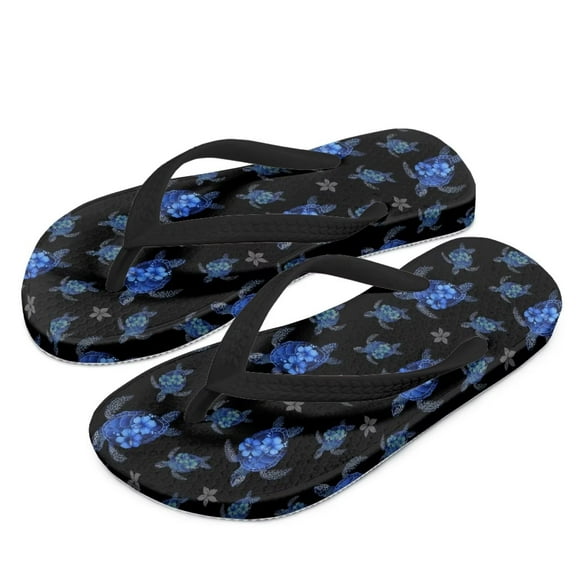 Psesaysky Little Kid Girls Boys Beach Pool Flip Flops Sea Turtles Print Sandals Water Shoes Size 2