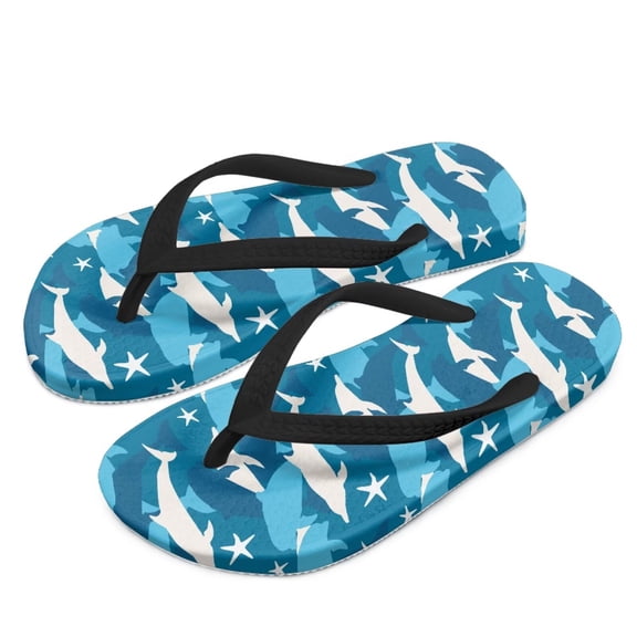 Psesaysky Little Kid Sharks Print Flip Flop, Arch Support, Non Slip Outsole, Water Friendly Size 10