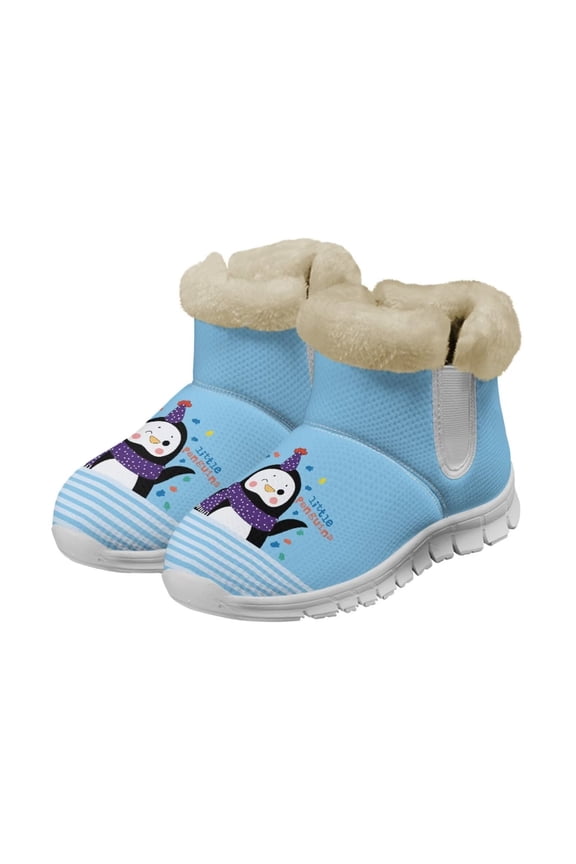 Little Penguins Snow Boots for Women Girls Winter Indoor Outdoor Comfortable Warm Plush Ankle Boots Size 6-12