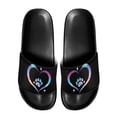 thumbnail image 1 of Psesaysky Love Heart Pattern Black Slide Sandals for Women Comfortable Durable Bathroom Beach Sandals Size 6-13.5, 1 of 4