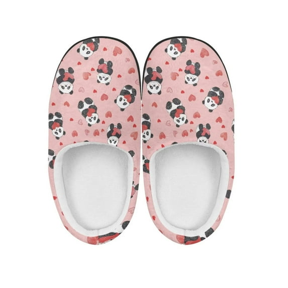 Psesaysky Lovely Panda Cotton Slippers Kids Winter Plush Slippers for Children Indoor Bedroom House Slippers Soft Warm Slippers for Girls