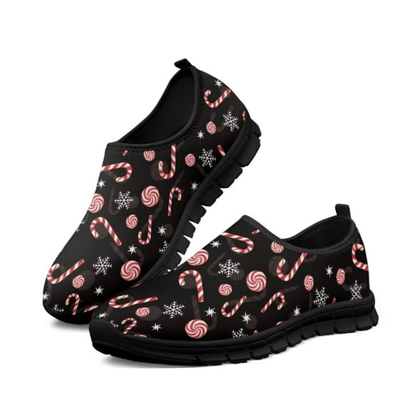 Psesaysky Low-Cut Casual Shoes Lightweight Breathable Walking Sneakers Christmas Printed Shoes for Women Ladies Girls