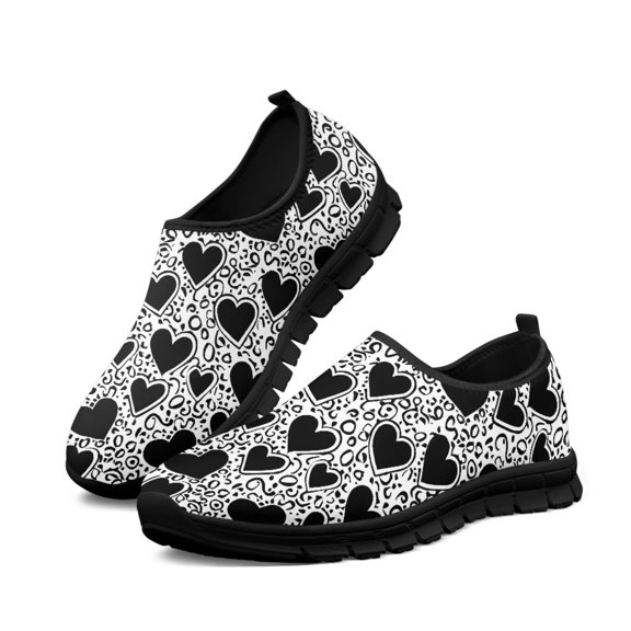 Psesaysky Low-Cut Casual Shoes Love Walking Sneakers for Women Slip-On Wear-Resistant Tennis Shoes