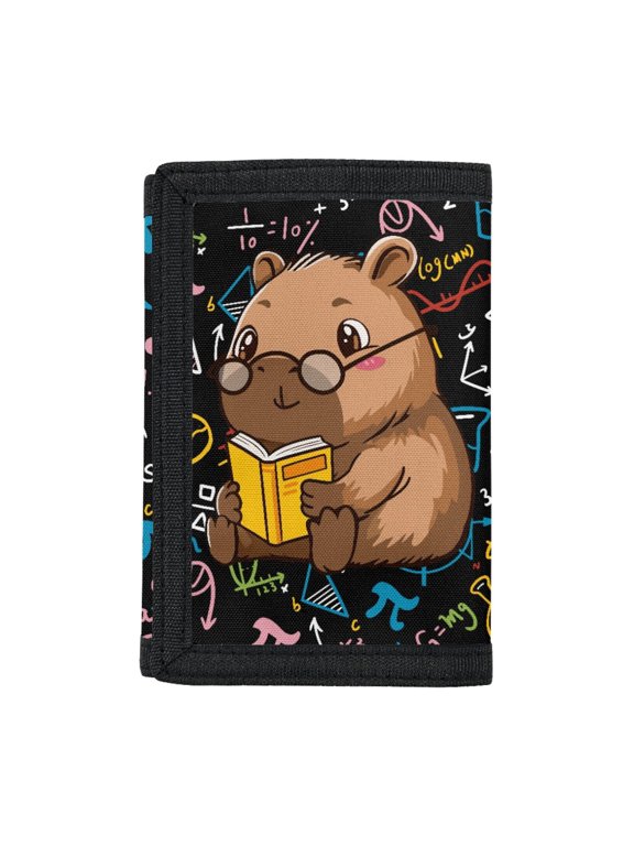 Math Science Doodle Portable Kids Trifold Wallet, Polyester Small Wallet Waterproof Toddler Wallet for Outdoor Travel