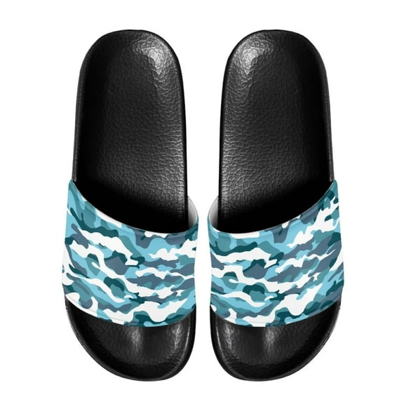 Psesaysky Men's Camouflage Slide Sandals Anti-Slip Lightweight Sandals for Beach Swimming Pool for Shower Size 5-14