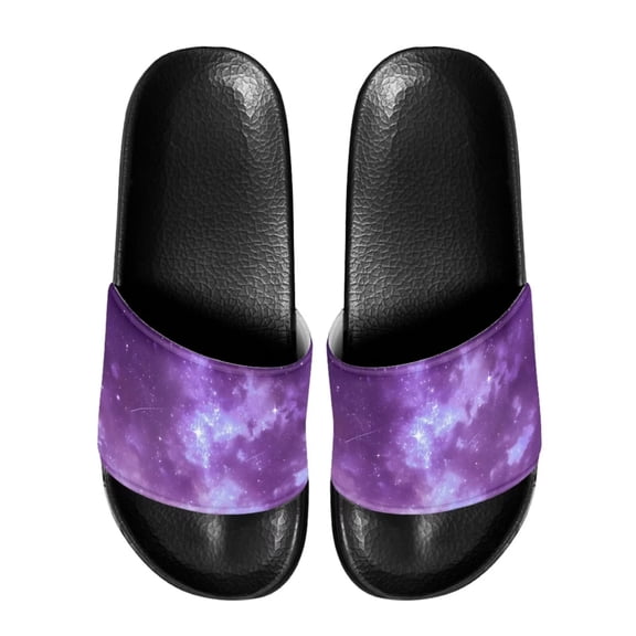 Psesaysky Men's Slide Sandals with Starry Sky Pattern Soft Footbed Wear-Resistant Beach Sandals Indoor Outdoor Size 5-14