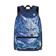 thumbnail image 1 of Psesaysky Moonlight Wolf Print Backpack Set 17 Inch Kids Backpack Kids School Bag for Boys Girls Outdoor Sports Rucksack, 1 of 7