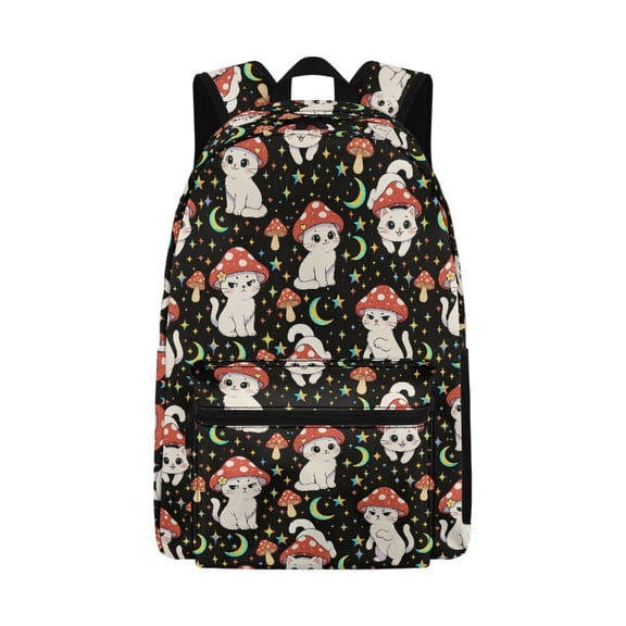 Psesaysky Mushroom Cat Moon Teenagers Backpack Daypack with Kids Student Bookbags