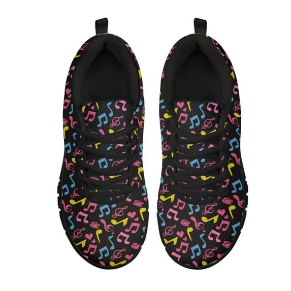 Psesaysky Music Notes Running Shoes for Students Women Outdoor Comfortable Hiking Shoes Fashionable Print Sneakers