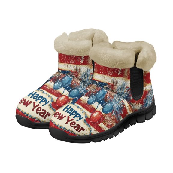 Psesaysky New Year Snow Boots for Women Outdoor Women’s Snow Boots Wide Toe Comfortable Winter Boots