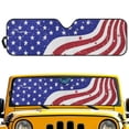 thumbnail image 1 of Psesaysky Novelty American Flag Windshield Sun Shade, Cute Shade Heat Shield Foldable, Block UV Rays, 52.95x16.14 inch, Compatible with Car SUV Off-road Vehicle, 1 of 7