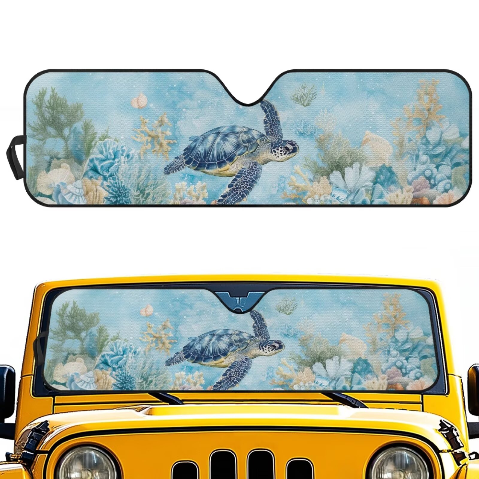 Windshield Turtle Shell Psesaysky Ocean Sea Turtle Windshield Sun Shade for Car Off-road ...