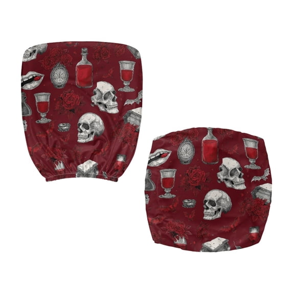 Psesaysky Office Chair Covers Gothic Skull Rose Theme with Stretchable Washable Computer Chair Slipcover for Armchair, Set of 2 Rotating Swivel Chair Slipcover