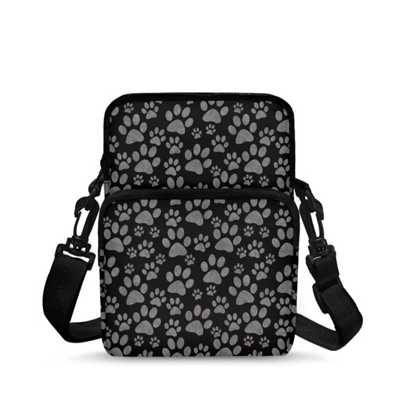 Psesaysky Over Shoulder Wallet for Travel, Lightweight Zipper Over Shoulder Purse for Womens Dog Paw Theme Decoration Crossbody Purse