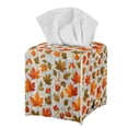 thumbnail image 1 of Psesaysky PU Leather Tissue Box Cover Square with Maple Leaves Print, Waterproof Decorative Tissue Box Holder for Bathroom, Office, Desk, Car, 5.1"X5.1"X5.5", 1 of 7