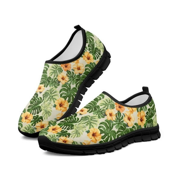 Psesaysky Palm Leaves Casual Shoes for Women Suitable for All Seasons Lightweight and Breathable Walking Sneakers Wear-Resistant Hiking Shoes