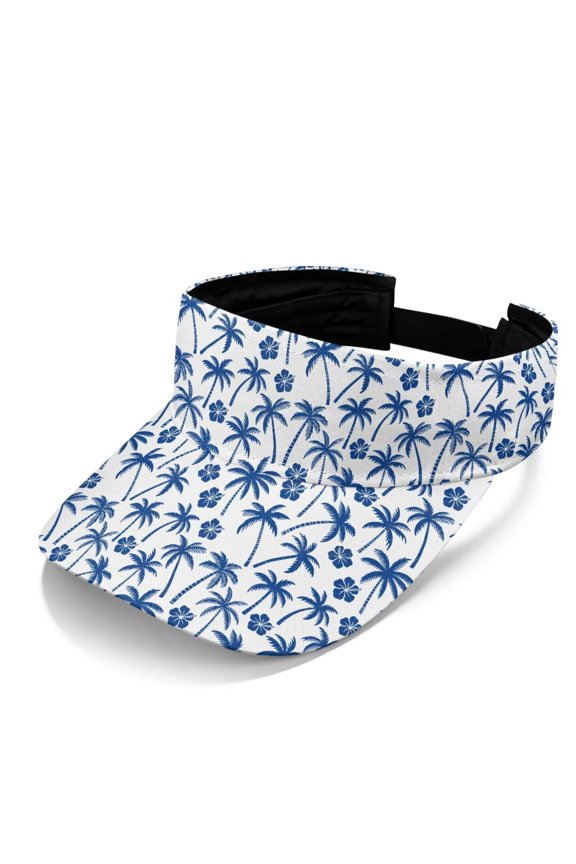 Palm Tree Floral Print Open Top Visor Hat Adjustable Lightweight Quick Dry for Women Men Running Tennis Beach Walking