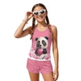 thumbnail image 1 of Psesaysky Panda Love Heart Tankini Swimsuits for Girls Round Neck Tank Tops with Shorts 2 Piece Bathing Suits for Teens Girl 6-15 Years, 1 of 7