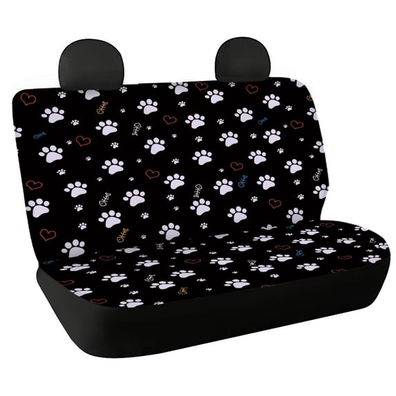 Psesaysky Paw Print Rear Bench Seat Covers for SUV, 2 Piece Non-Slip Car Rear Seat Covers, Durable Waterproof Back Seat Covers for Sedan and Auto