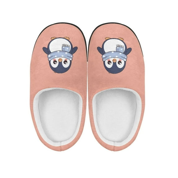 Psesaysky Penguin Slippers for Kids Winter Cotton Slippers with Cartoon Peguin Fuzzy Children Slippers Indoor Anti-Slip Cozy Bedroom Slippers