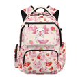 thumbnail image 1 of Psesaysky Pink Axolotl Strawberry Print Book Bag with Breathable Lightweight Kids School Backpack, Multiple Compartments 17 Inch Bookbag for Daily Travel College Outdoor, 1 of 10