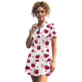 thumbnail image 1 of Psesaysky Pink Ladybug Love Print Dresses with Shorts for Women Tummy Control Zip Up Athletic Dress Valentine's Day Short Sleeve Sundress 2 in 1 Set Golf Outfits XS-2XL, 1 of 7
